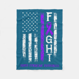Turner syndrome warrior us flag fleece blanket