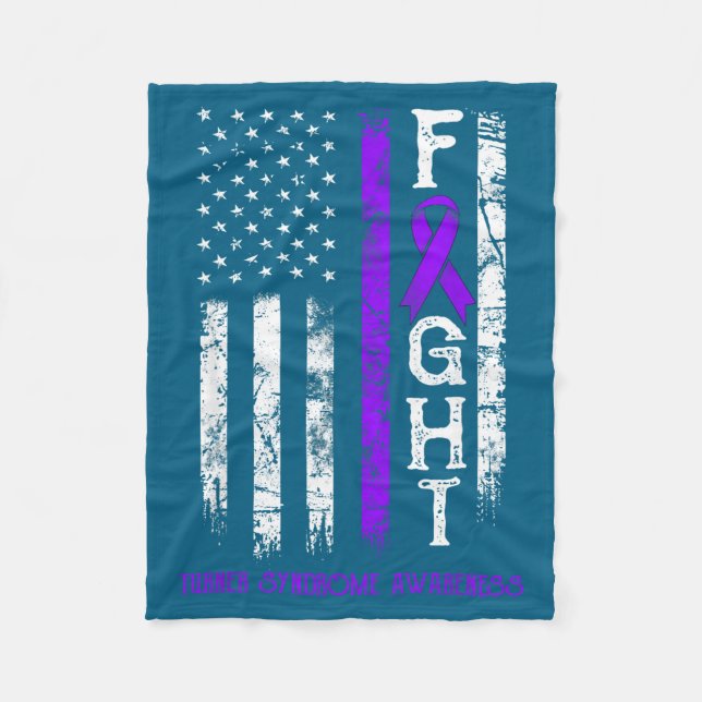 Turner syndrome warrior us flag  fleece blanket (Front)