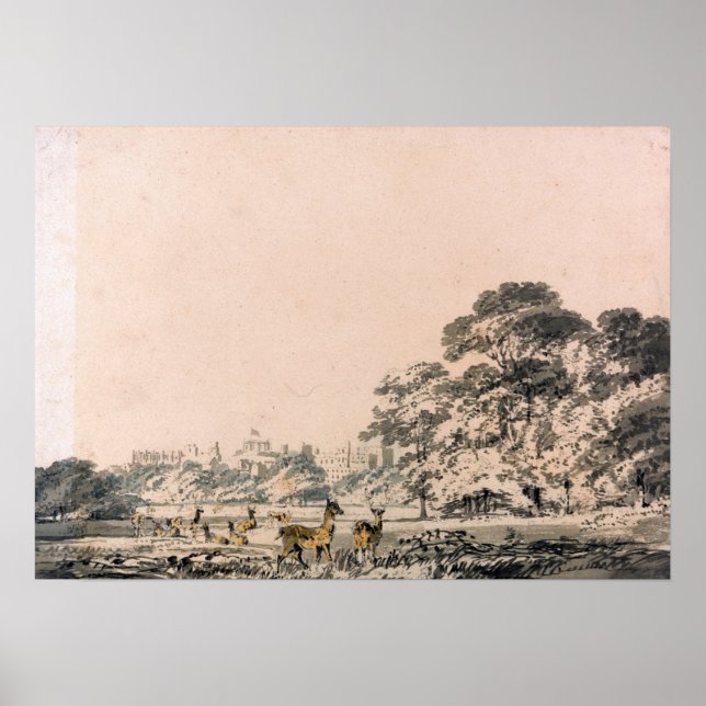 Turner - Windsor Castle and Park With Deer Poster (Front)