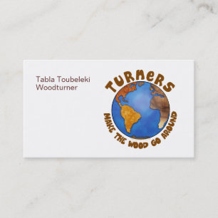 Turners Globe Funny Woodturning Earth Business Card