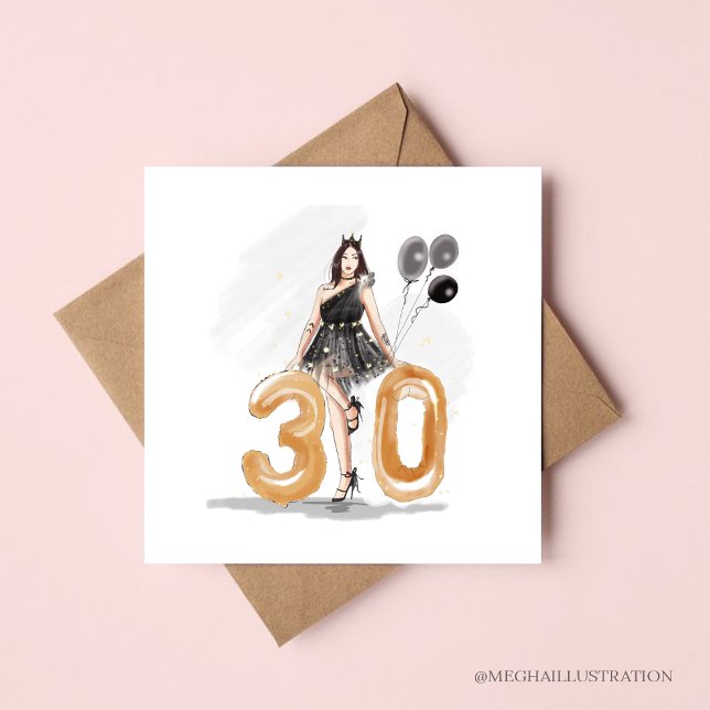 turning 30, happy 30th birthday note card (Creator Uploaded)