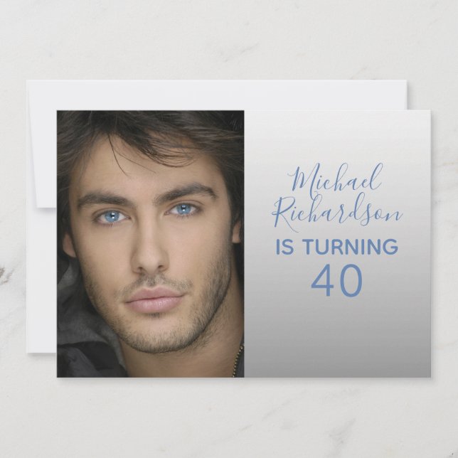 Turning 40 Personalized Photo Birthday Party Invitation (Front)