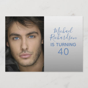 Turning 40 Personalized Photo Birthday Party Invitation