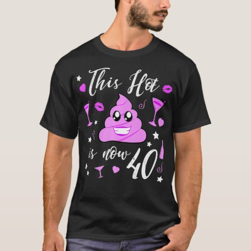 Turning 40 Ts Emoji Premium  Funny Birthday Gift T_Shirt