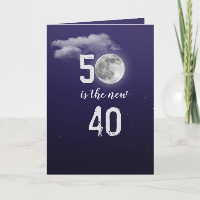 Turning 50 birthday night sky card (Front)