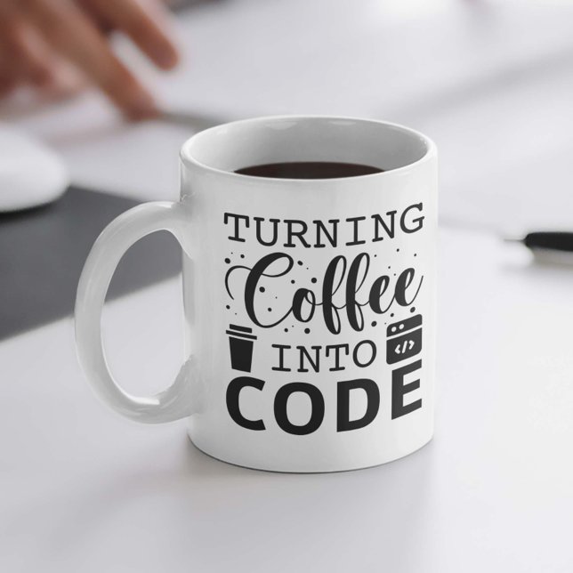 Turning Coffee Into Code Coffee Mug (Creator Uploaded)