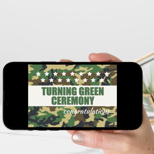 Turning Green Ceremony Congratulations with Stars Card (Front Digital)