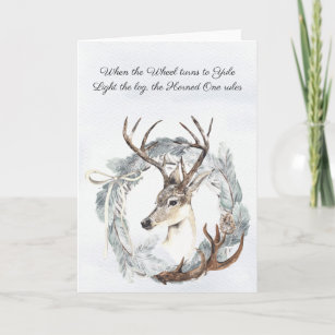 Turning of the Wheel Deer Yule Greeting Card