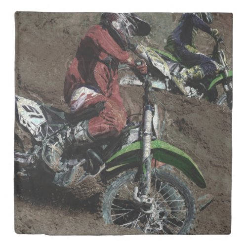 Turning Point _ Motocross Racers Duvet Cover