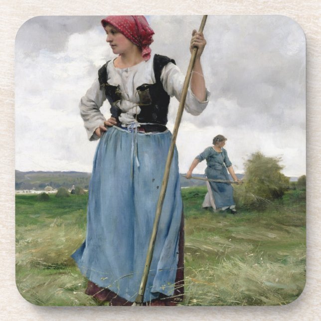 Turning the Hay (oil on canvas) Drink Coaster (Front)