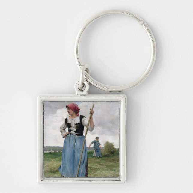 Turning the Hay (oil on canvas) Keychain (Front)