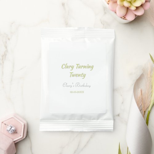Turning twenty birthday green gray pastel retro  margarita drink mix