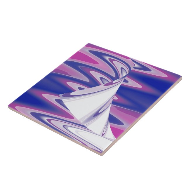 Turning waves ceramic tile (Side)