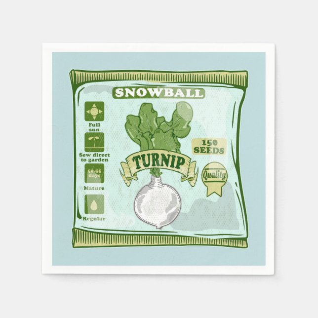 Turnip Seeds Growing Vegetables Napkins (Front)
