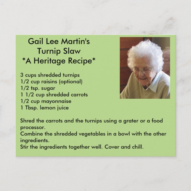 Turnip Slaw Recipe Postcard (Front)