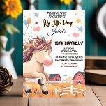 turns cute horse kids my little pony 1st birthday invitation