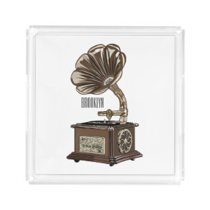 Turntable cartoon illustration acrylic tray