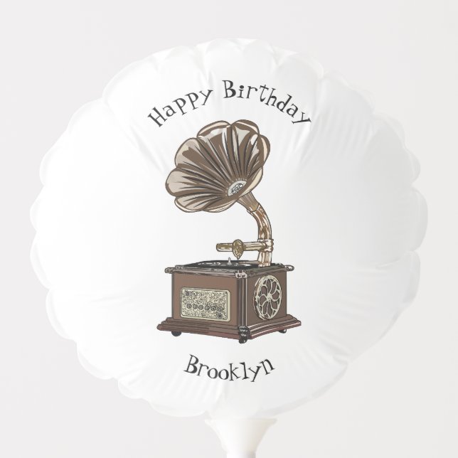 Turntable cartoon illustration balloon (Front)