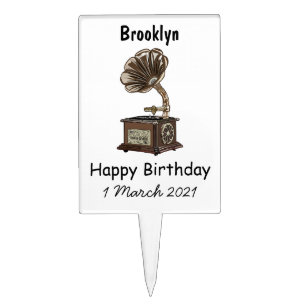 Turntable cartoon illustration cake topper