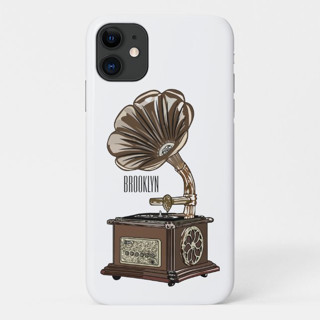 Turntable cartoon illustration  Case-Mate iPhone case (Back)