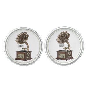 Turntable cartoon illustration cufflinks