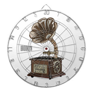 Turntable cartoon illustration  dart board