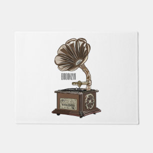 Turntable cartoon illustration doormat