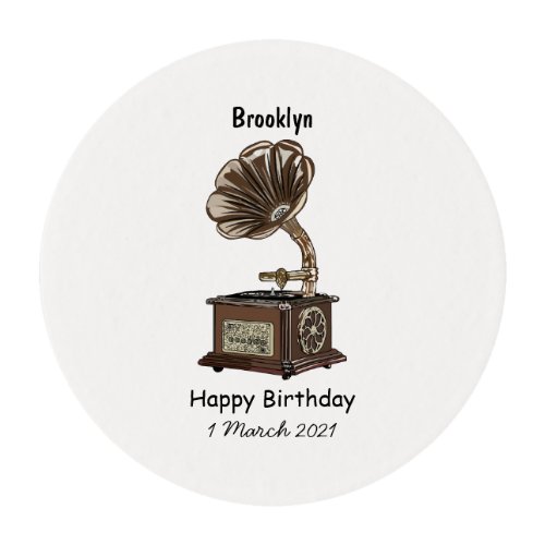 Turntable cartoon illustration edible frosting rounds