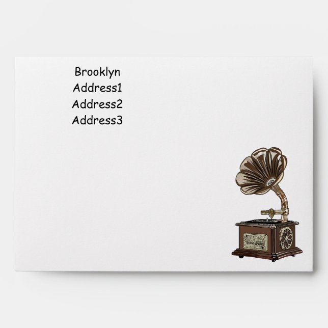 Turntable cartoon illustration envelope (Front)