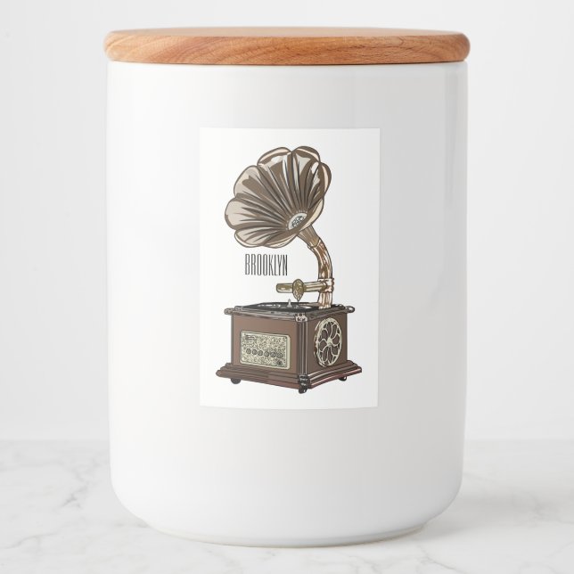 Turntable cartoon illustration  food label (Front)