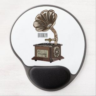 Turntable cartoon illustration gel mouse pad