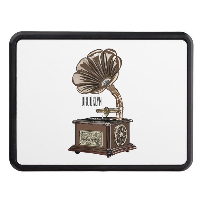 Turntable cartoon illustration  hitch cover (Front)