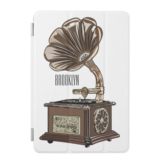Turntable cartoon illustration  iPad mini cover (Front)