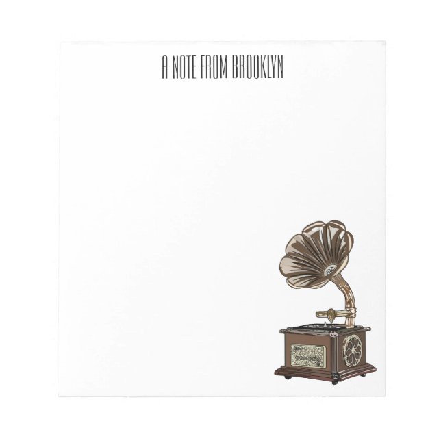 Turntable cartoon illustration  notepad (Front)