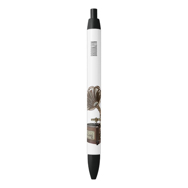 Turntable cartoon illustration  pen (Front Vertical)