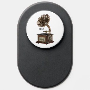 Turntable cartoon illustration PopSocket