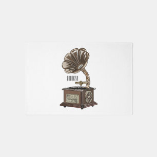 Turntable cartoon illustration  rug