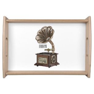 Turntable cartoon illustration  serving tray