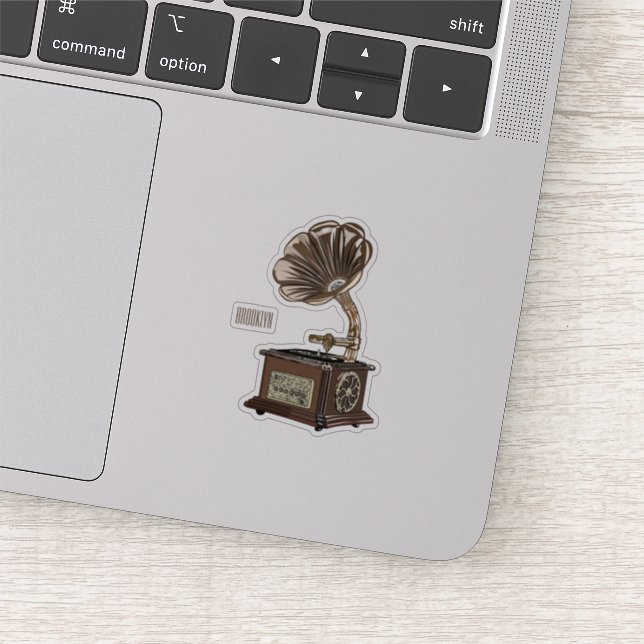 Turntable cartoon illustration sticker (Detail)