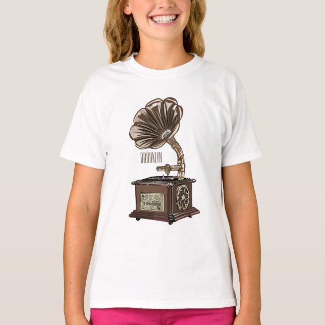 Turntable cartoon illustration  T-Shirt (Front)