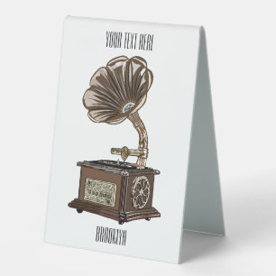 Turntable cartoon illustration table tent