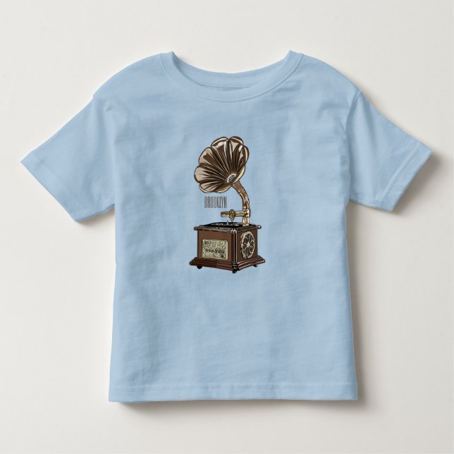 Turntable cartoon illustration  toddler t-shirt (Front)