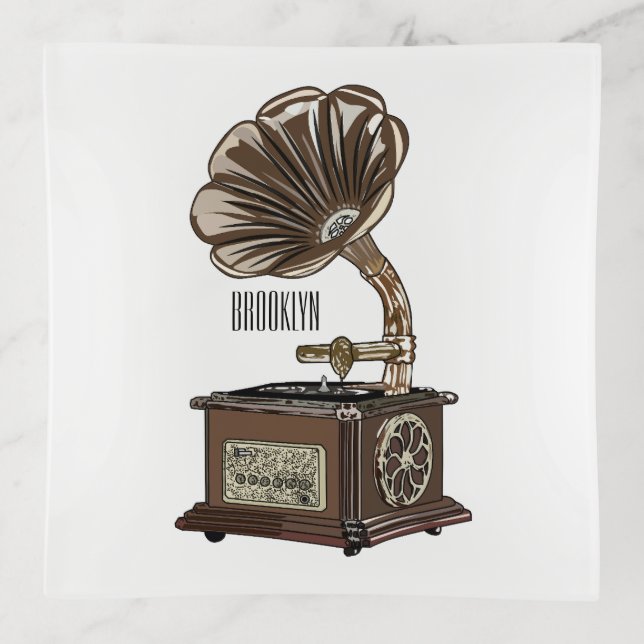 Turntable cartoon illustration  trinket tray (Front)