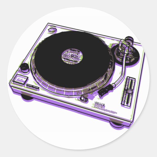 Turntable Classic Round Sticker | Zazzle