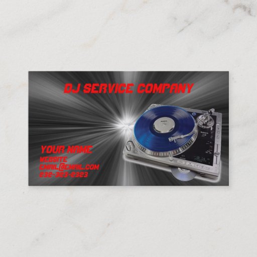 Customizable Turntable Dj Business Card