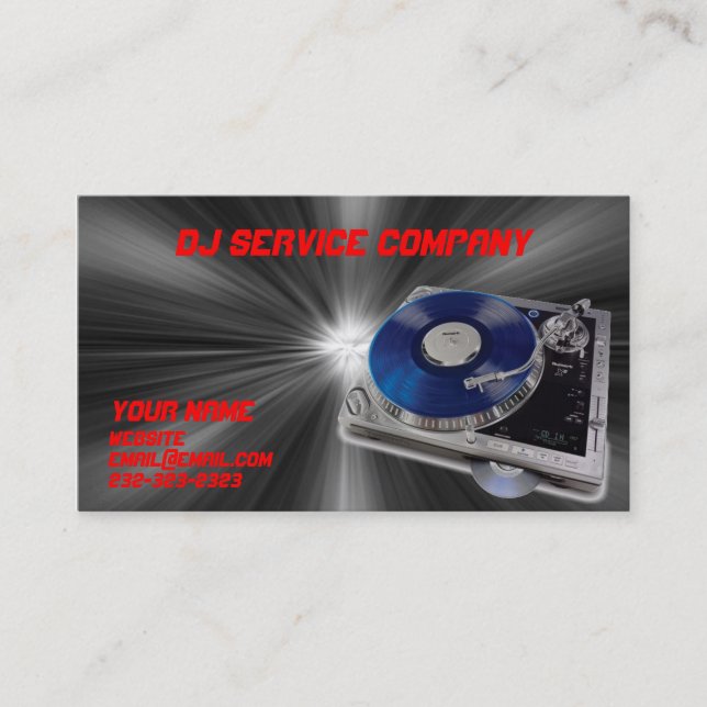 Turntable Dj Business Card (Front)