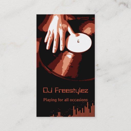 Customizable Turntable DJ Business Card