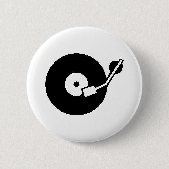 Turntable DJ Pinback Button (Front)