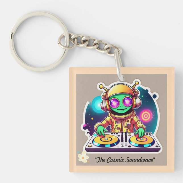 "Turntable Extravaganza" Keychain (Front)