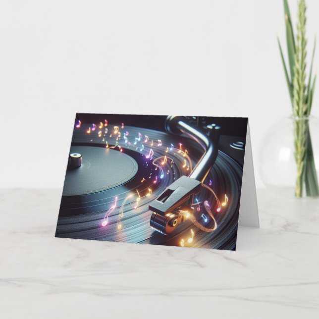 Turntable Music For Birthday Card (Front)